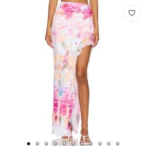 Floral Pink and White Women's Skirt